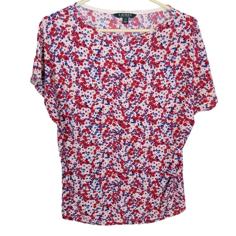 Lauren Ralph Lauren Womens Floral Top Size XXS Stretch Classic English Country